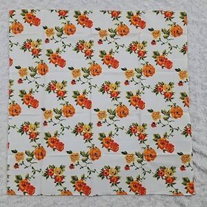 Lemlem White and Orange Floral Bandana Scarf for body or purse 22.5"